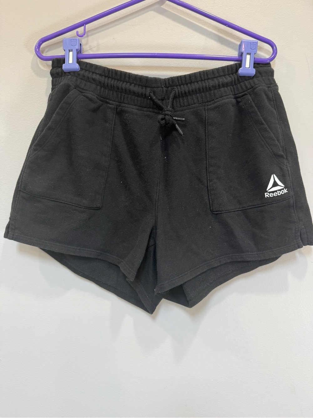 Reebok Black Athletic Drawstring Pocket Shorts